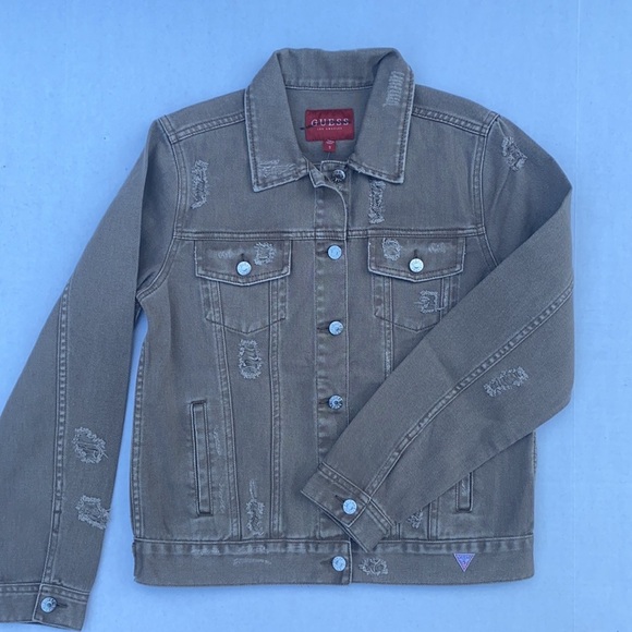 NEW GUESS Jasmyn Destroyed Denim Jacket SZ S - Picture 6 of 10